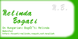 melinda bogati business card